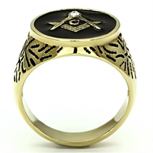 Gold Rings for Men Stainless Steel TK768 with Top Grade Crystal in Clear - Jewelry Store by Erik Rayo