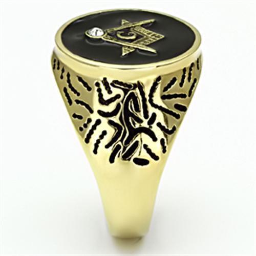 Gold Rings for Men Stainless Steel TK768 with Top Grade Crystal in Clear - Jewelry Store by Erik Rayo