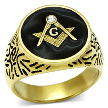 Load image into Gallery viewer, Gold Rings for Men Stainless Steel TK768 with Top Grade Crystal in Clear
