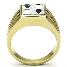 Load image into Gallery viewer, Gold Rings for Men Stainless Steel TK769 with Top Grade Crystal in Clear
