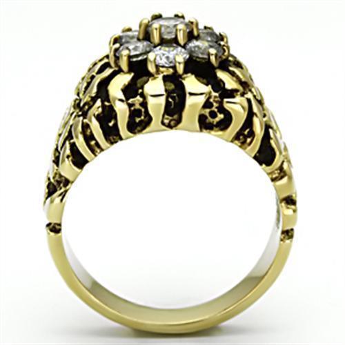 Gold Rings for Men Stainless Steel TK771 with AAA Grade Cubic Zirconia in Clear - Jewelry Store by Erik Rayo