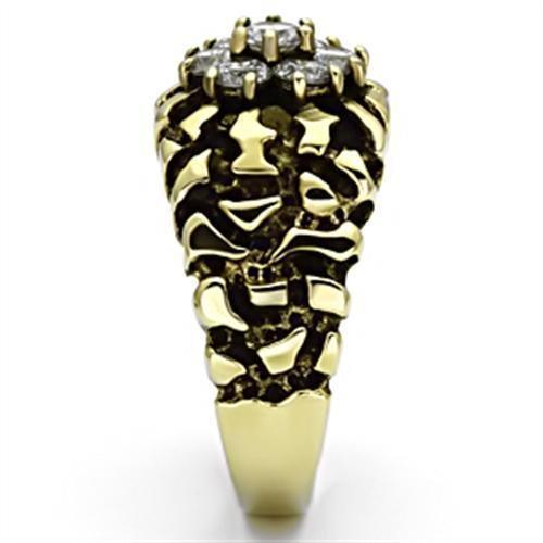 Gold Rings for Men Stainless Steel TK771 with AAA Grade Cubic Zirconia in Clear - Jewelry Store by Erik Rayo
