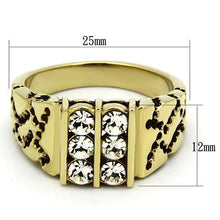 Load image into Gallery viewer, Gold Rings for Men Stainless Steel TK774 with Top Grade Crystal in Clear
