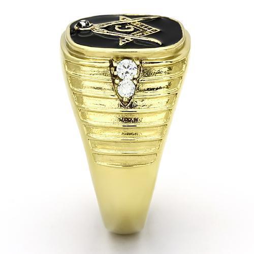 Gold Rings for Men Stainless Steel TK776 with Top Grade Crystal in Clear - Jewelry Store by Erik Rayo