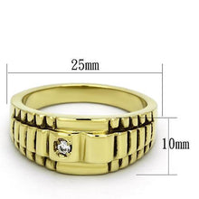 Load image into Gallery viewer, Gold Rings for Men Stainless Steel TK794 with AAA Grade Cubic Zirconia in Clear
