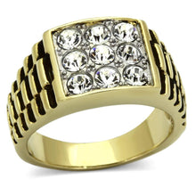 Load image into Gallery viewer, Gold Rings for Men Stainless Steel TK796 Two-Tone with Top Grade Crystal in Clear
