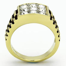 Load image into Gallery viewer, Gold Rings for Men Stainless Steel TK796 Two-Tone with Top Grade Crystal in Clear
