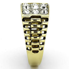 Load image into Gallery viewer, Gold Rings for Men Stainless Steel TK796 Two-Tone with Top Grade Crystal in Clear
