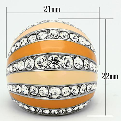 Silver Rings for Women Stainless Steel TK798 with Top Grade Crystal in Clear - Jewelry Store by Erik Rayo