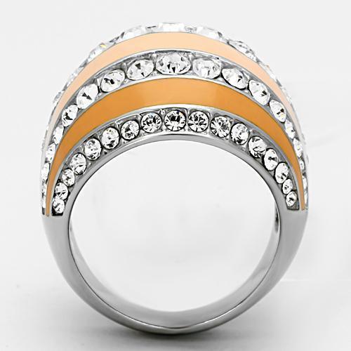Silver Rings for Women Stainless Steel TK798 with Top Grade Crystal in Clear - Jewelry Store by Erik Rayo
