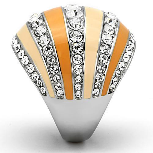 Silver Rings for Women Stainless Steel TK798 with Top Grade Crystal in Clear - Jewelry Store by Erik Rayo