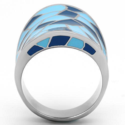Silver Rings for Women Stainless Steel TK799 with Epoxy in Multi Color - Jewelry Store by Erik Rayo