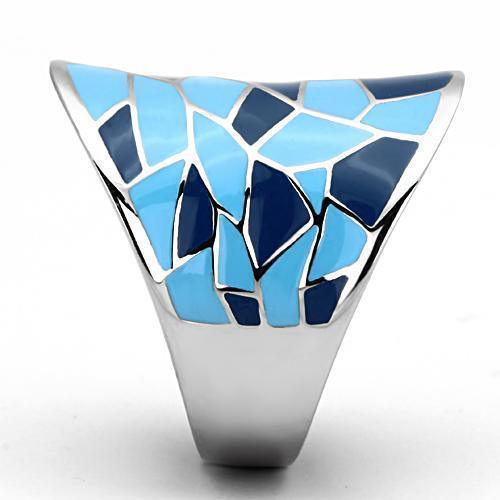 Silver Rings for Women Stainless Steel TK799 with Epoxy in Multi Color - Jewelry Store by Erik Rayo