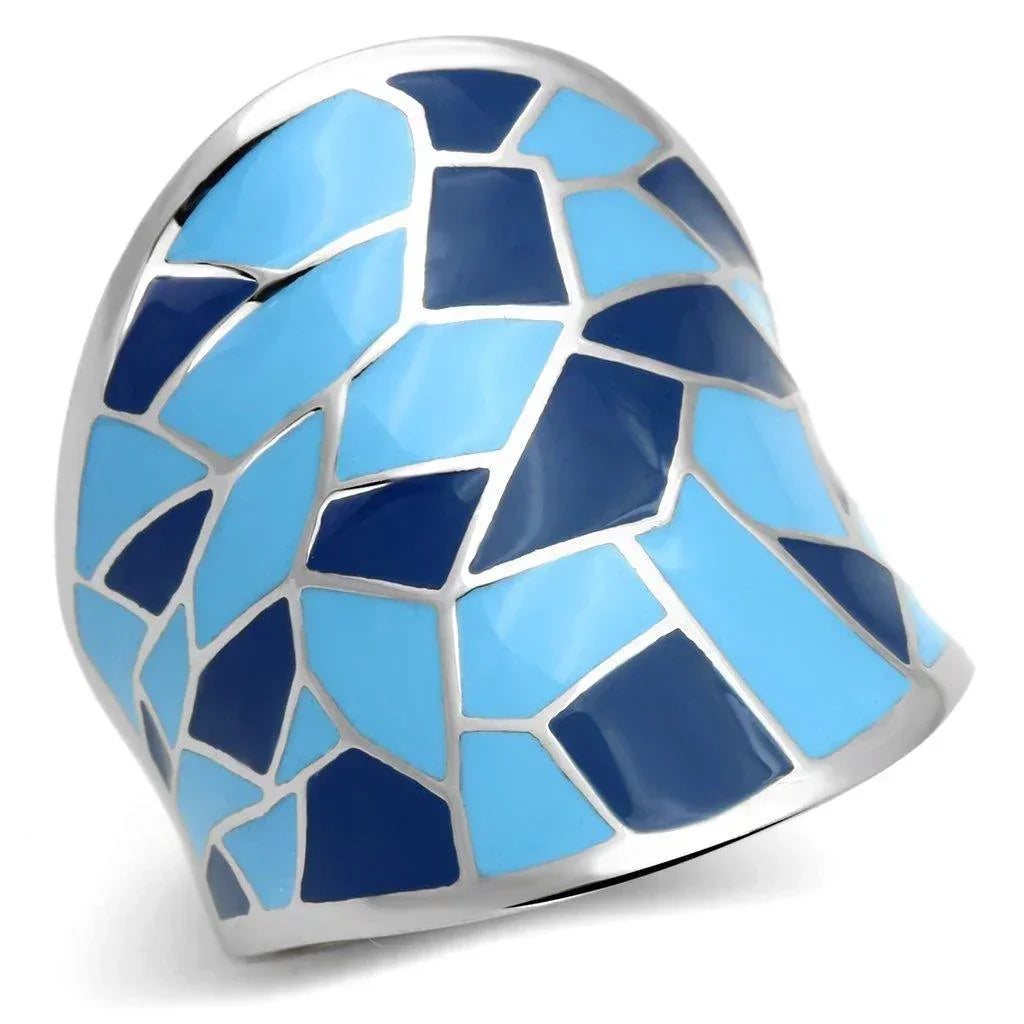 Silver Rings for Women Stainless Steel TK799 with Epoxy in Multi Color - Jewelry Store by Erik Rayo
