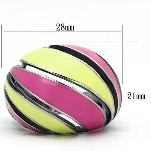 Silver Rings for Women Stainless Steel TK803 with Epoxy in Multi Color - Jewelry Store by Erik Rayo