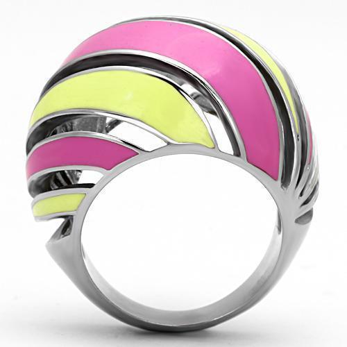 Silver Rings for Women Stainless Steel TK803 with Epoxy in Multi Color - Jewelry Store by Erik Rayo