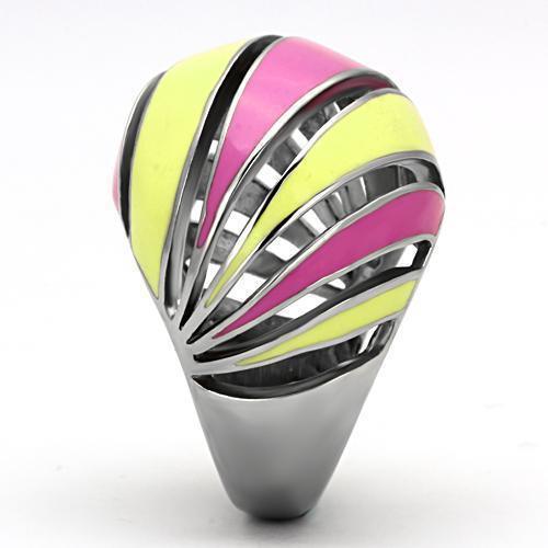 Silver Rings for Women Stainless Steel TK803 with Epoxy in Multi Color - Jewelry Store by Erik Rayo