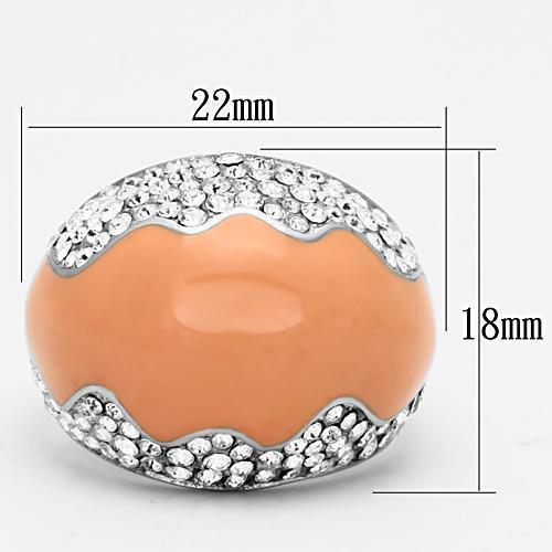 Silver Rings for Women Stainless Steel TK805 with Top Grade Crystal in Clear - Jewelry Store by Erik Rayo
