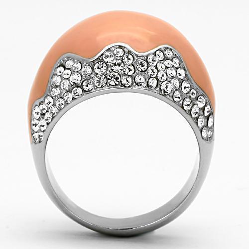 Silver Rings for Women Stainless Steel TK805 with Top Grade Crystal in Clear - Jewelry Store by Erik Rayo