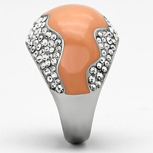 Silver Rings for Women Stainless Steel TK805 with Top Grade Crystal in Clear - Jewelry Store by Erik Rayo