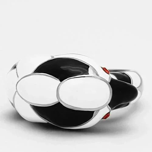 Silver Rings for Women Stainless Steel TK806 with Top Grade Crystal in Orange - Jewelry Store by Erik Rayo