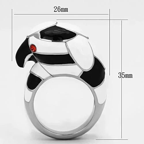 Silver Rings for Women Stainless Steel TK806 with Top Grade Crystal in Orange - Jewelry Store by Erik Rayo