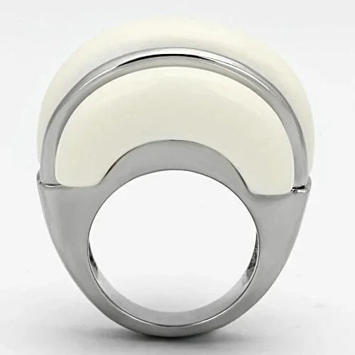 Silver Rings for Women Stainless Steel TK807 with Stone in Citrine Yellow - Jewelry Store by Erik Rayo