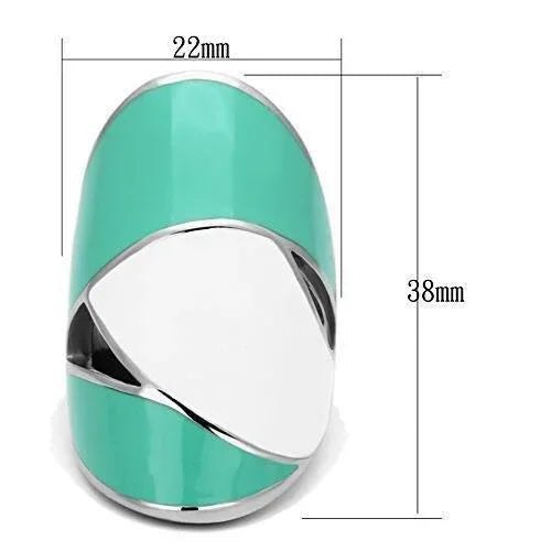 Rings for Women Silver Stainless Steel TK808 with Epoxy in Multi Color - Jewelry Store by Erik Rayo