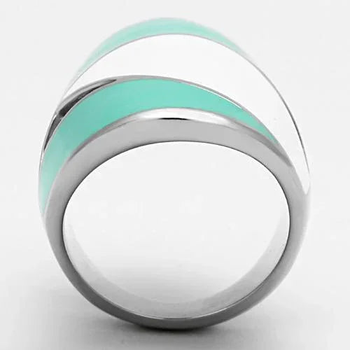 Rings for Women Silver Stainless Steel TK808 with Epoxy in Multi Color - Jewelry Store by Erik Rayo