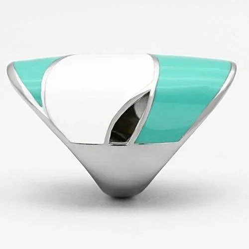 Rings for Women Silver Stainless Steel TK808 with Epoxy in Multi Color - Jewelry Store by Erik Rayo