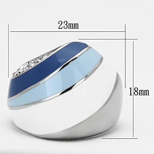 Silver Rings for Women Stainless Steel TK809 with Top Grade Crystal in Clear - Jewelry Store by Erik Rayo