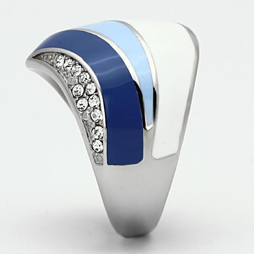 Silver Rings for Women Stainless Steel TK809 with Top Grade Crystal in Clear - Jewelry Store by Erik Rayo