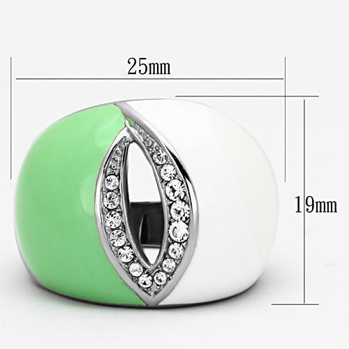 Silver Rings for Women Stainless Steel TK811 with Top Grade Crystal in Clear - Jewelry Store by Erik Rayo