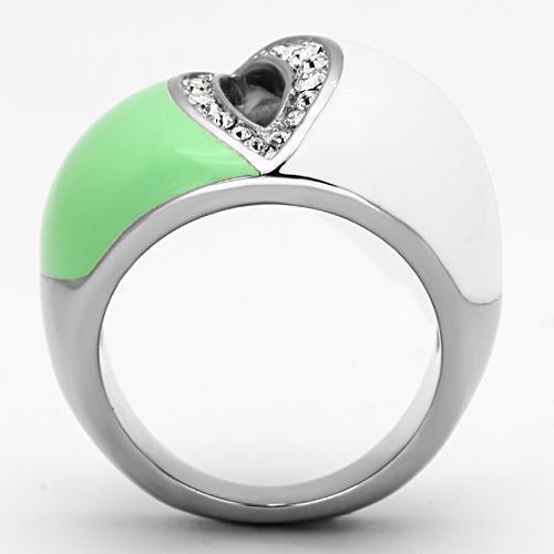 Silver Rings for Women Stainless Steel TK811 with Top Grade Crystal in Clear - Jewelry Store by Erik Rayo