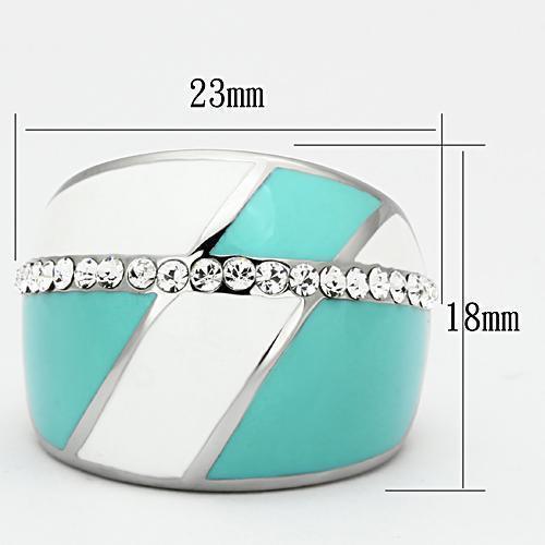 Silver Rings for Women Stainless Steel TK812 with Top Grade Crystal in Clear - Jewelry Store by Erik Rayo