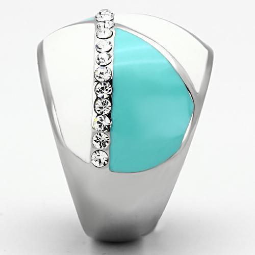 Silver Rings for Women Stainless Steel TK812 with Top Grade Crystal in Clear - Jewelry Store by Erik Rayo