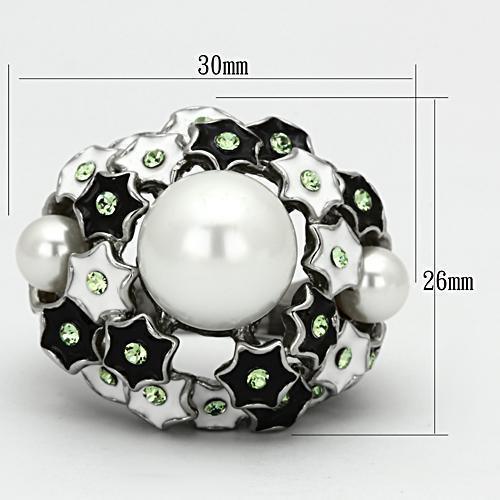 Silver Rings for Women Stainless Steel TK818 with Pearl in White - Jewelry Store by Erik Rayo