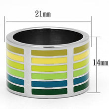 Load image into Gallery viewer, Silver Rings for Women Stainless Steel TK819 with Epoxy in Multi Color
