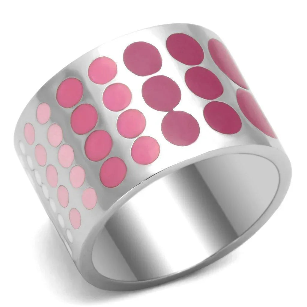 Silver Rings for Women Stainless Steel TK820 with Epoxy in Multi Color - Jewelry Store by Erik Rayo