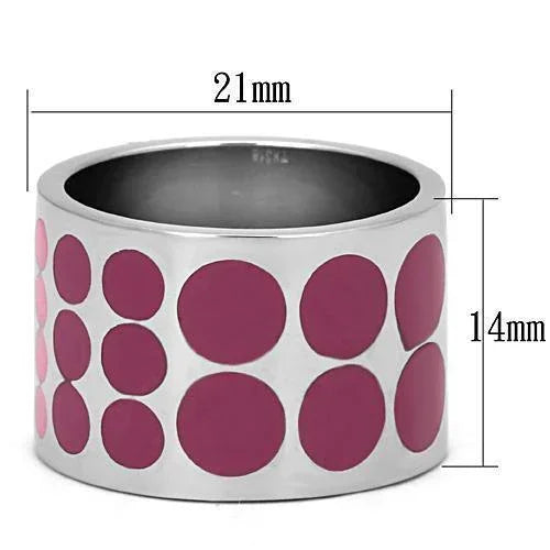 Silver Rings for Women Stainless Steel TK820 with Epoxy in Multi Color - Jewelry Store by Erik Rayo