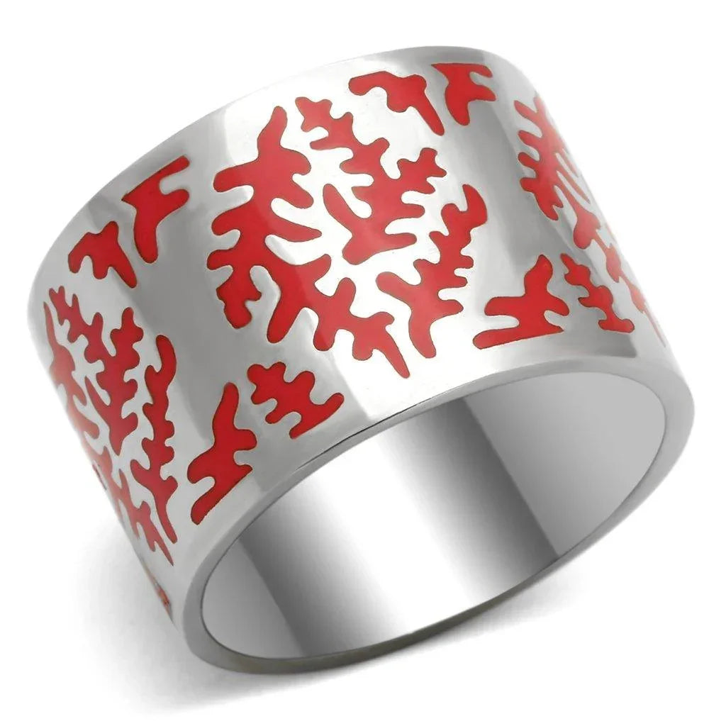 Silver Rings for Women Stainless Steel TK821 with Epoxy in Siam - Jewelry Store by Erik Rayo