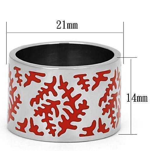 Silver Rings for Women Stainless Steel TK821 with Epoxy in Siam - Jewelry Store by Erik Rayo