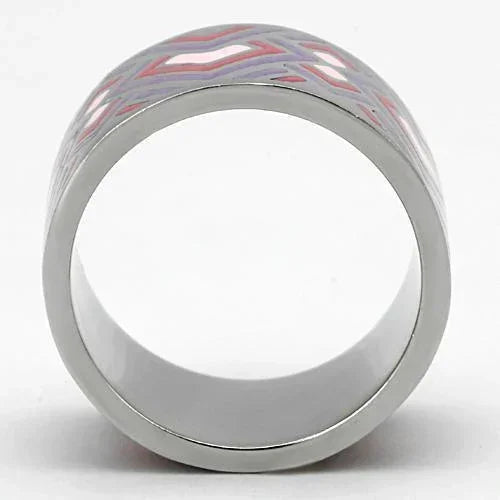 Silver Rings for Women Stainless Steel TK823 with Epoxy in Multi Color - Jewelry Store by Erik Rayo