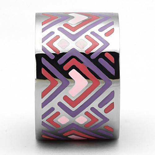 Silver Rings for Women Stainless Steel TK823 with Epoxy in Multi Color - Jewelry Store by Erik Rayo