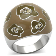 Load image into Gallery viewer, Silver Rings for Women Stainless Steel TK826 with Top Grade Crystal in Citrine Yellow
