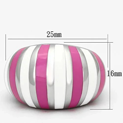 Silver Rings for Women Stainless Steel TK828 with Epoxy in Multi Color - Jewelry Store by Erik Rayo
