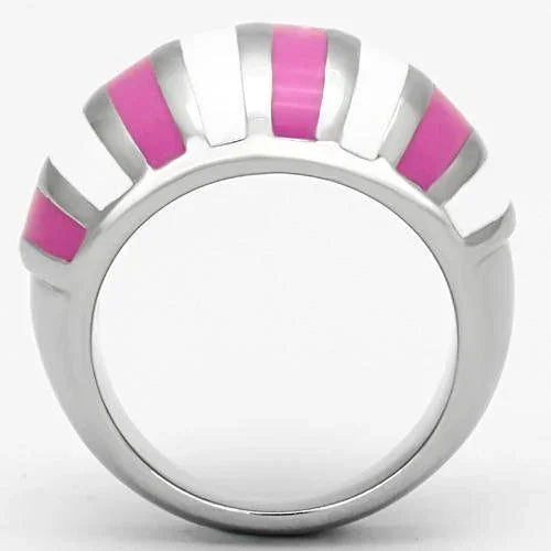 Silver Rings for Women Stainless Steel TK828 with Epoxy in Multi Color - Jewelry Store by Erik Rayo