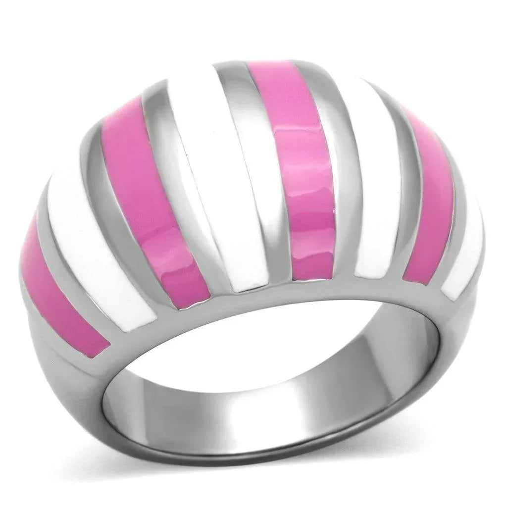 Silver Rings for Women Stainless Steel TK828 with Epoxy in Multi Color - Jewelry Store by Erik Rayo
