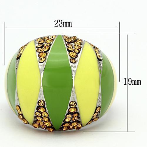 Silver Rings for Women Stainless Steel TK831 with Top Grade Crystal in Topaz - Jewelry Store by Erik Rayo