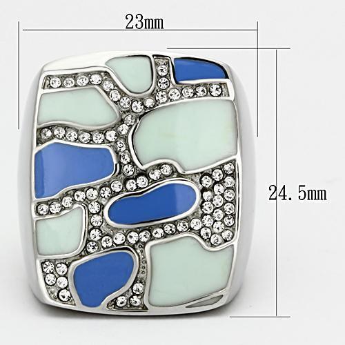 Silver Rings for Women Stainless Steel TK832 with Top Grade Crystal in Clear - Jewelry Store by Erik Rayo